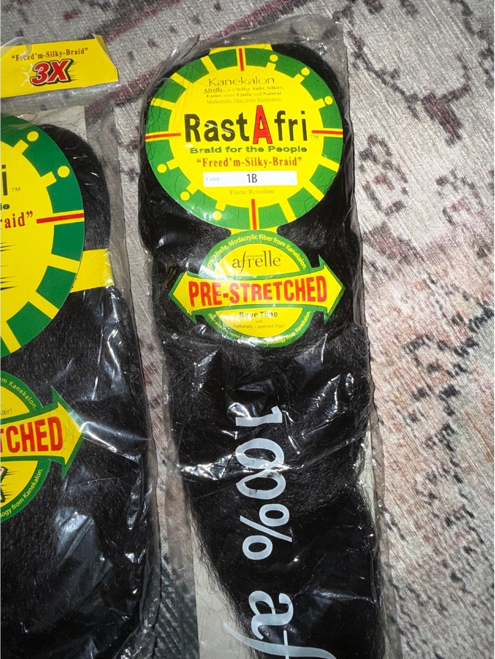 Hair bundle African ebony lot of 2 prestretched